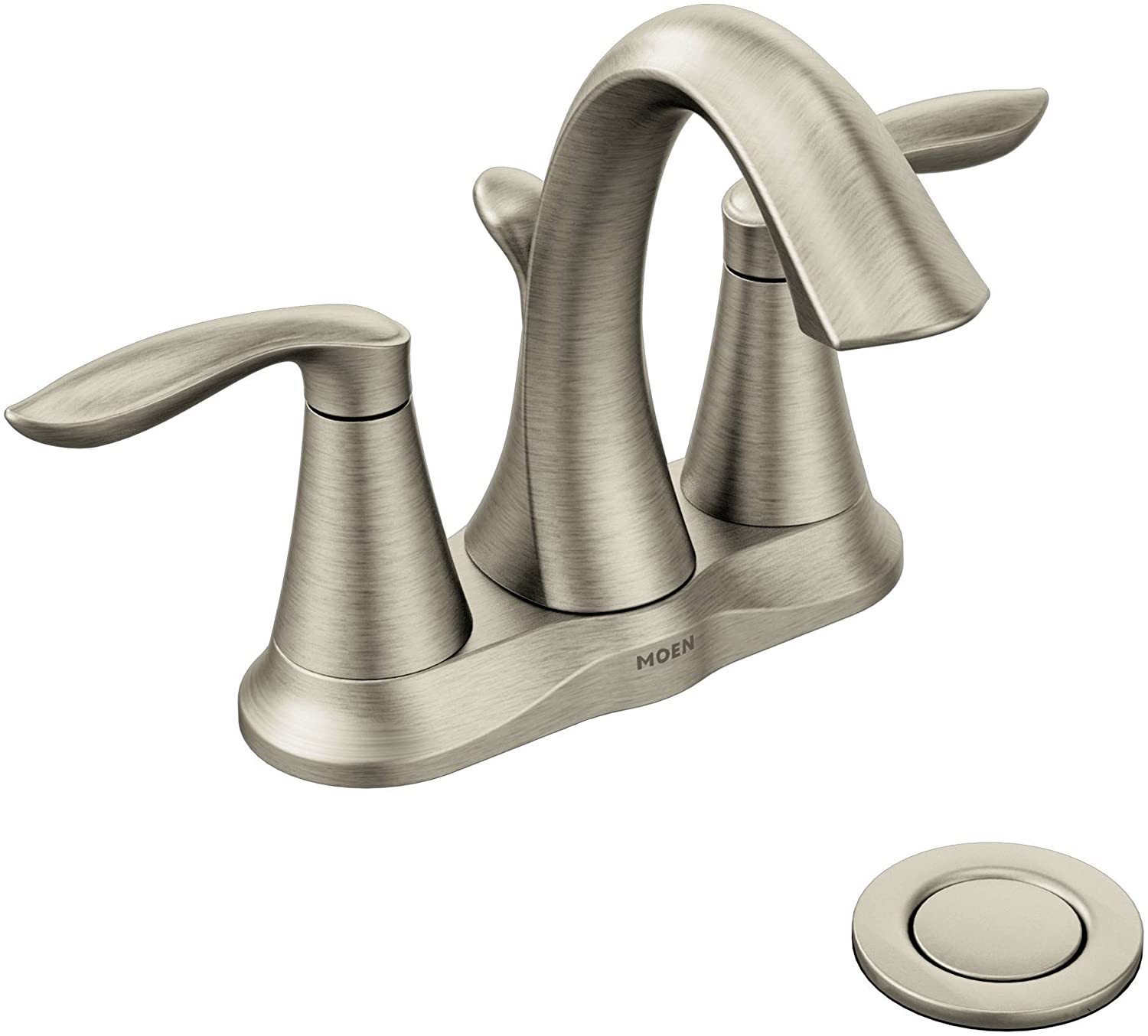 Moen 6410BN Eva Brushed Nickel 2 Handle Centerset Bathroom Faucet - Cash Converters