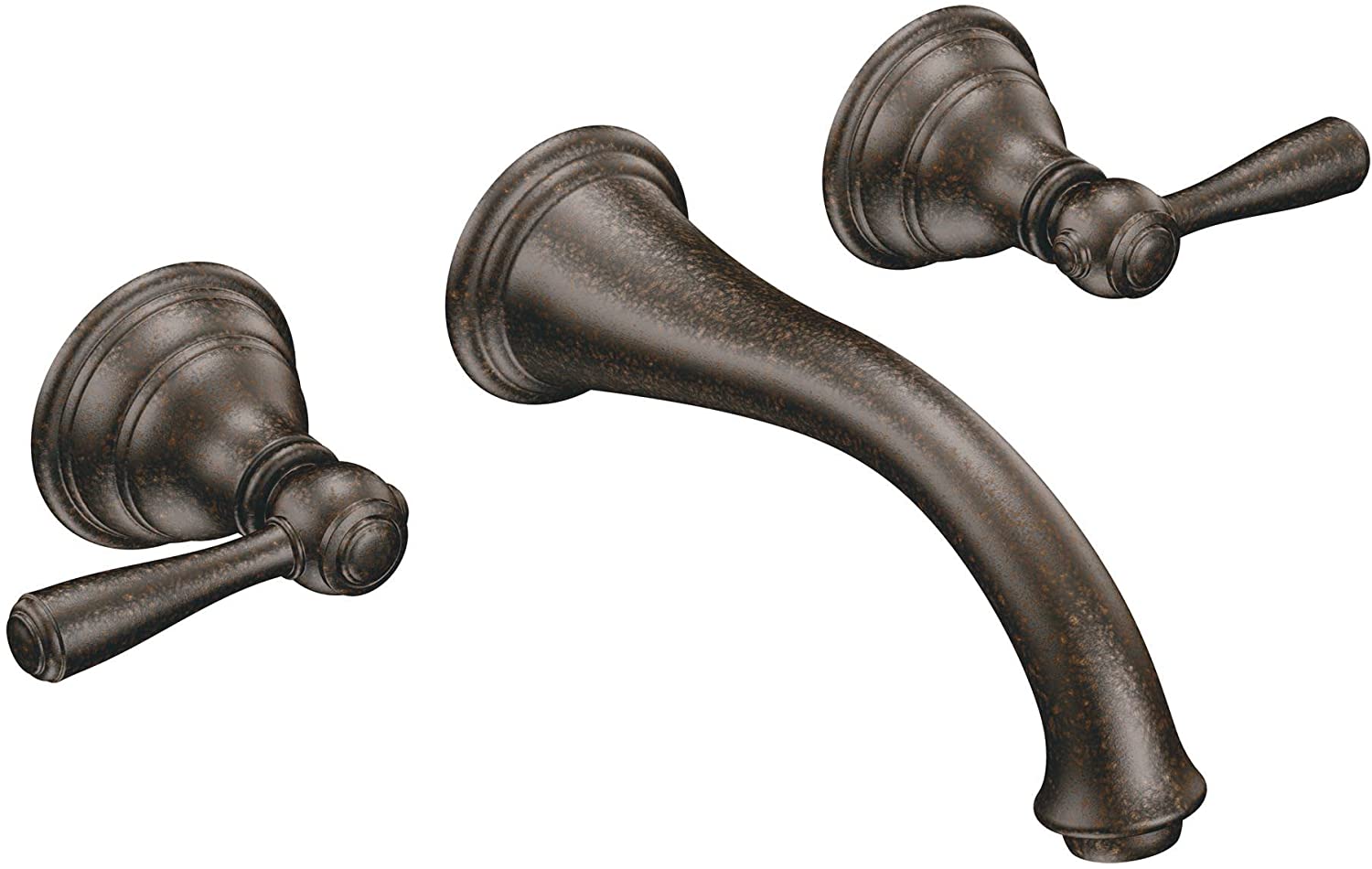 Moen T61070RB Kingsley Oil Rubbed Bronze 2 Handle Wall Mount Lavatory Lever Faucet - Cash Converters
