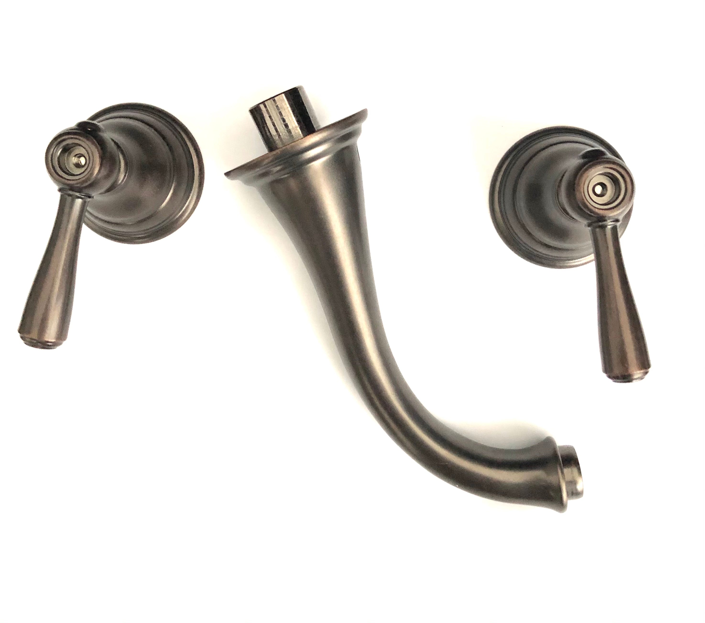 Moen T61070RB Kingsley Oil Rubbed Bronze 2 Handle Wall Mount Lavatory Lever Faucet Secondary image