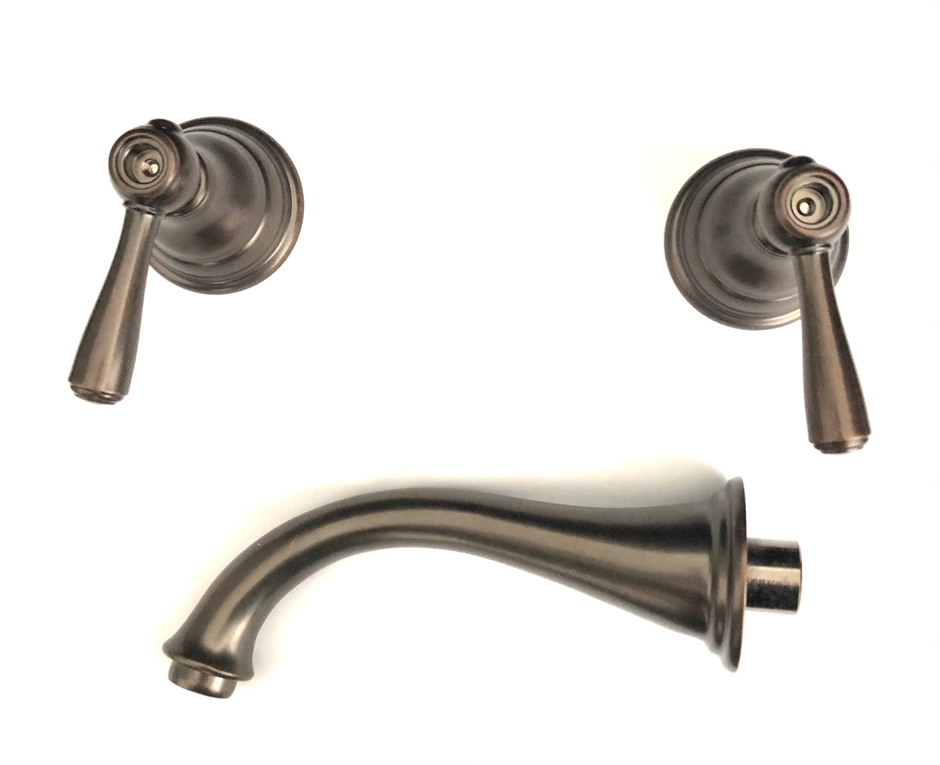 Moen T61070RB Kingsley Oil Rubbed Bronze 2 Handle Wall Mount Lavatory Lever Faucet - Cash Converters