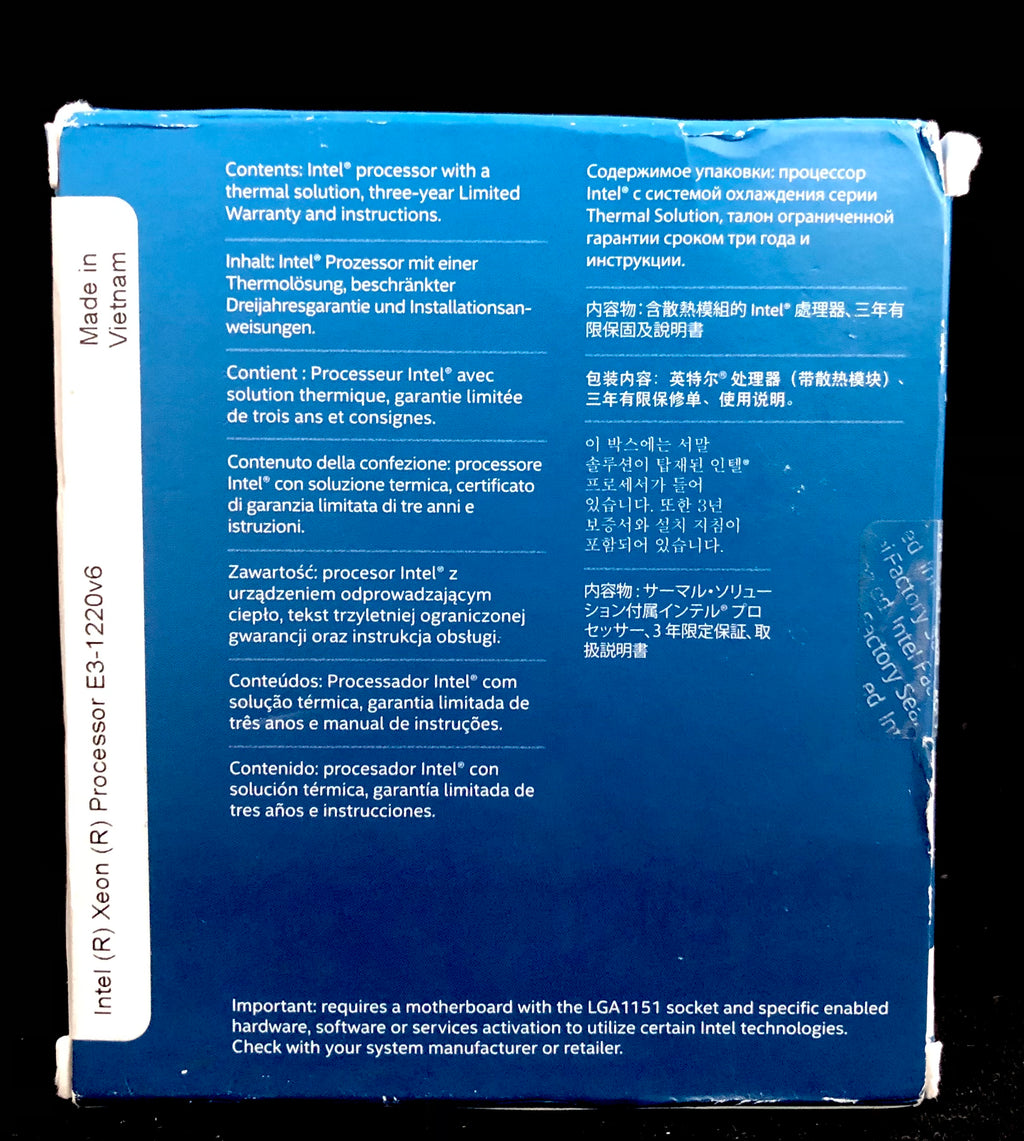Intel Xeon E3-1220v6 LGA1151 Computer Processor - Cash Converters
