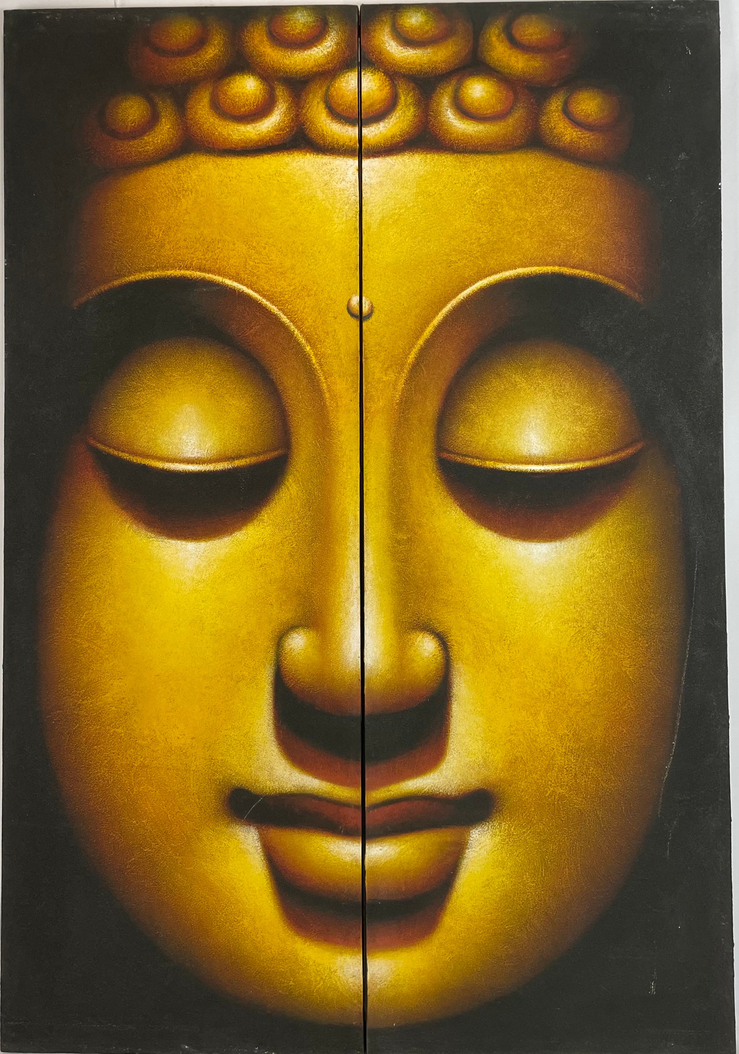 Buddha Face Oil Painting on Canvas - Cash Converters Main image