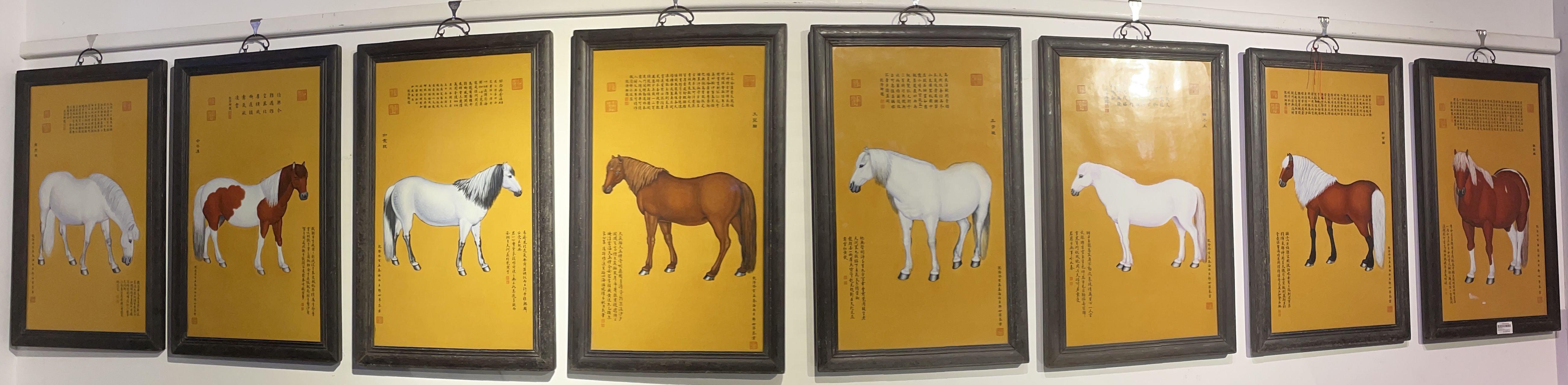 8 Pieces Porcelain Panel With Wooden Frame - Cash Converters Main image