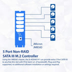 IOCrest Internal 5 Port NonRAID SATA III 6GBps Adapter Card For Desktop PC Support SSD And HDD JMB585 Chipset - Cash Converters