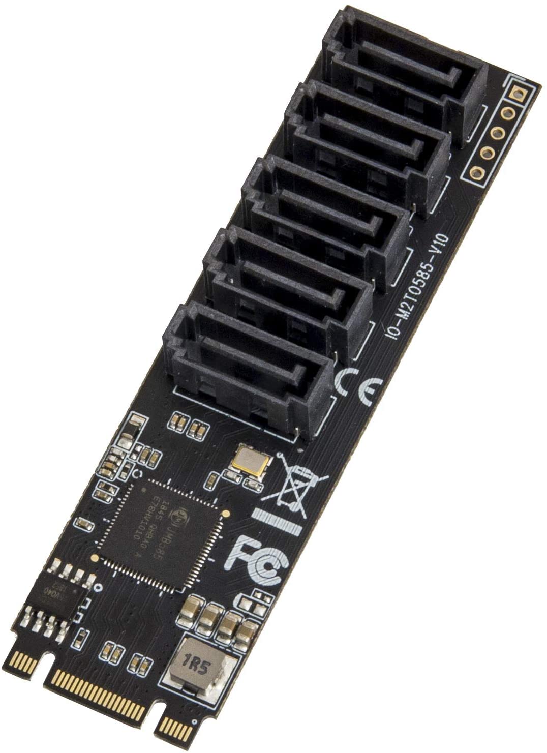 IOCrest Internal 5 Port NonRAID SATA III 6GBps Adapter Card For Desktop PC Support SSD And HDD JMB585 Chipset - Cash Converters Main image