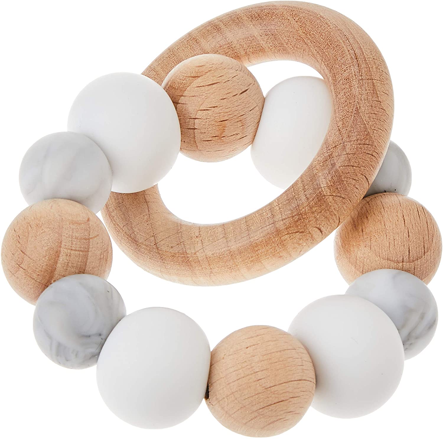 Jambu Beads Orbit Rattle Teether White - Cash Converters Main image