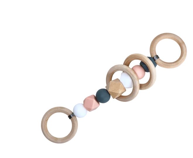 Jambu Beads Peony Grab&Chew Teether (Blush & White) Main image