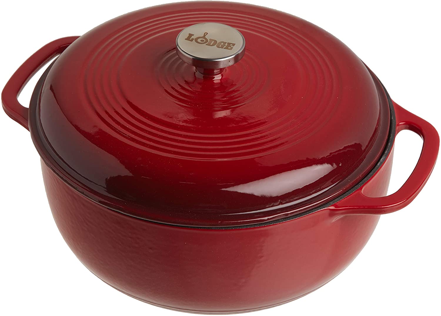 Cuisinart CI670-30CR Enameled Cast Iron 7-Quart Round Covered Casserole Red