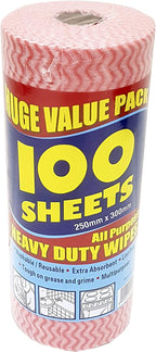 All Purpose Reusable Heavy Duty Wipes - 250mm x 300mm, 100 Count