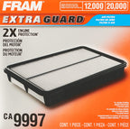 FRAM Extra Guard Engine Air Filter Replacement, Easy Install w/ Advanced Engine Protection and Optimal Performance, CA9997 for Select Subaru Vehicles