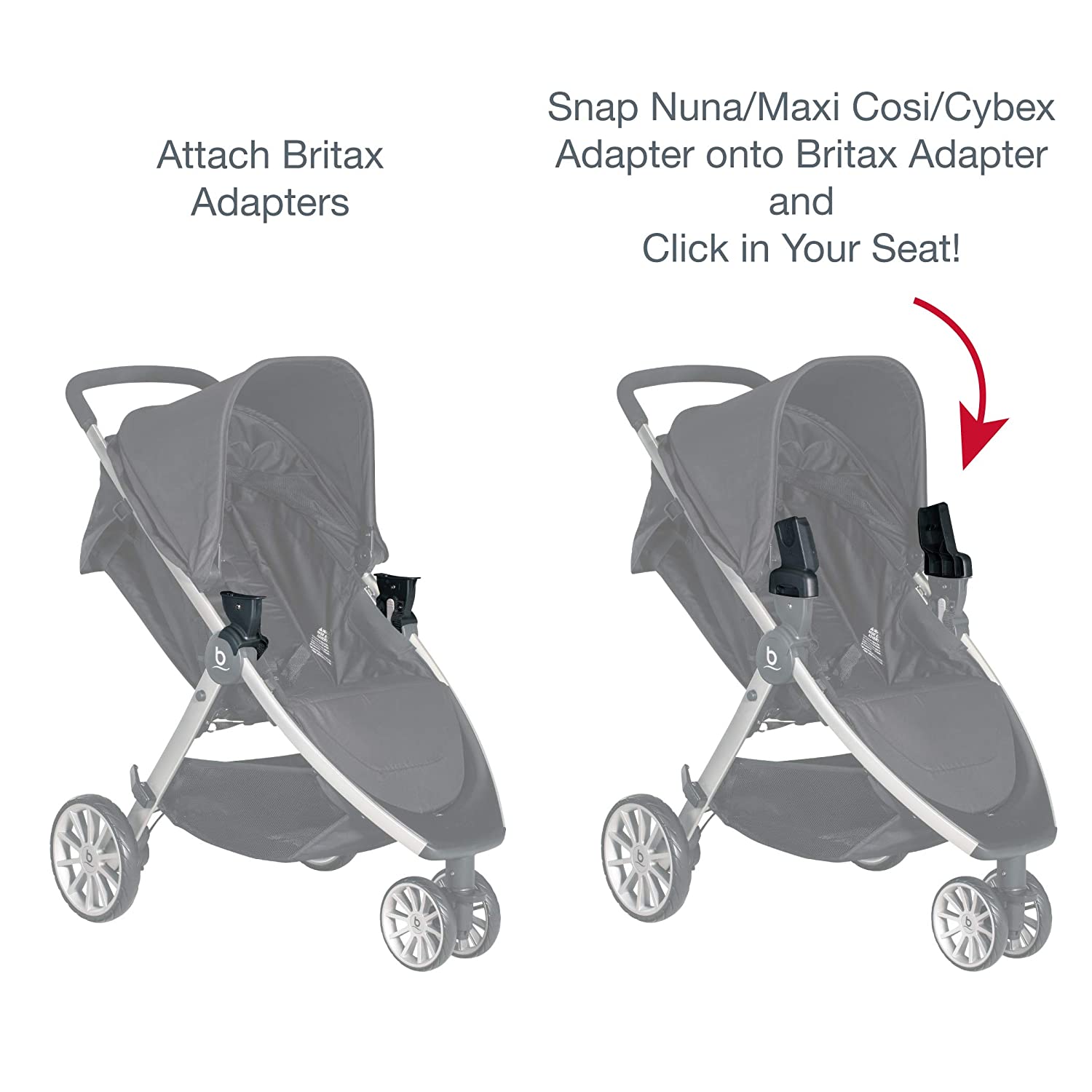 Britax Infant Car Seat Stroller Adapter for Nuna Cybex and Maxi Cosi Car Seats Compatible with Britax Single Strollers Only Secondary image