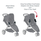Britax Infant Car Seat Stroller Adapter for Nuna Cybex and Maxi Cosi Car Seats Compatible with Britax Single Strollers Only