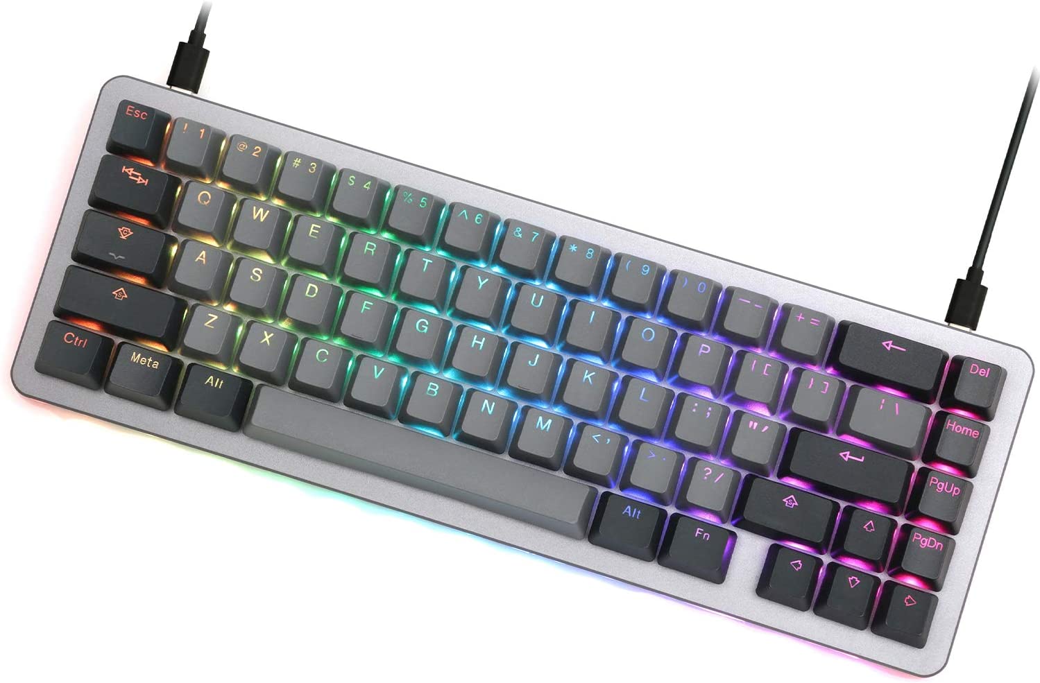 DROP ALT Mechanical Keyboard 67 Key Gaming Keyboard HotSwap Switches Programmable Macros RGB LED Backlighting USB C Aluminum Frame Kaihua Box White Switches Gray Secondary image