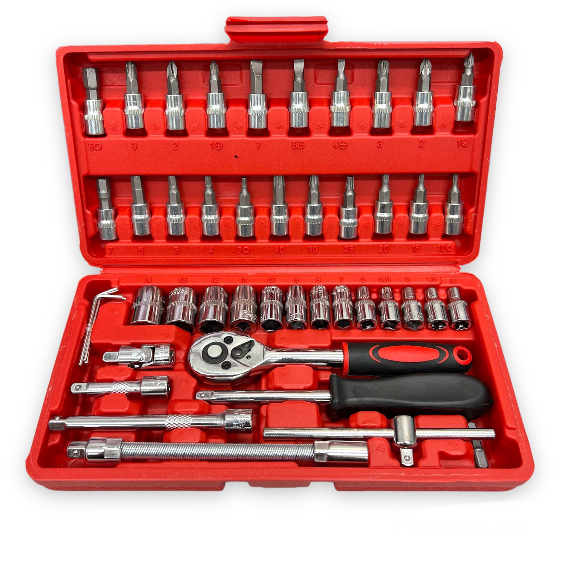 Car Repair Tool Kit 1/4Inch Socket Set Car Repair Tool Ratchet Torque Wrench Combo Auto Repairing Tool Set Main image