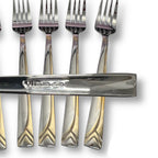 YICAN High Grade Stainless Steel Fork 6 Piece Set gold accent