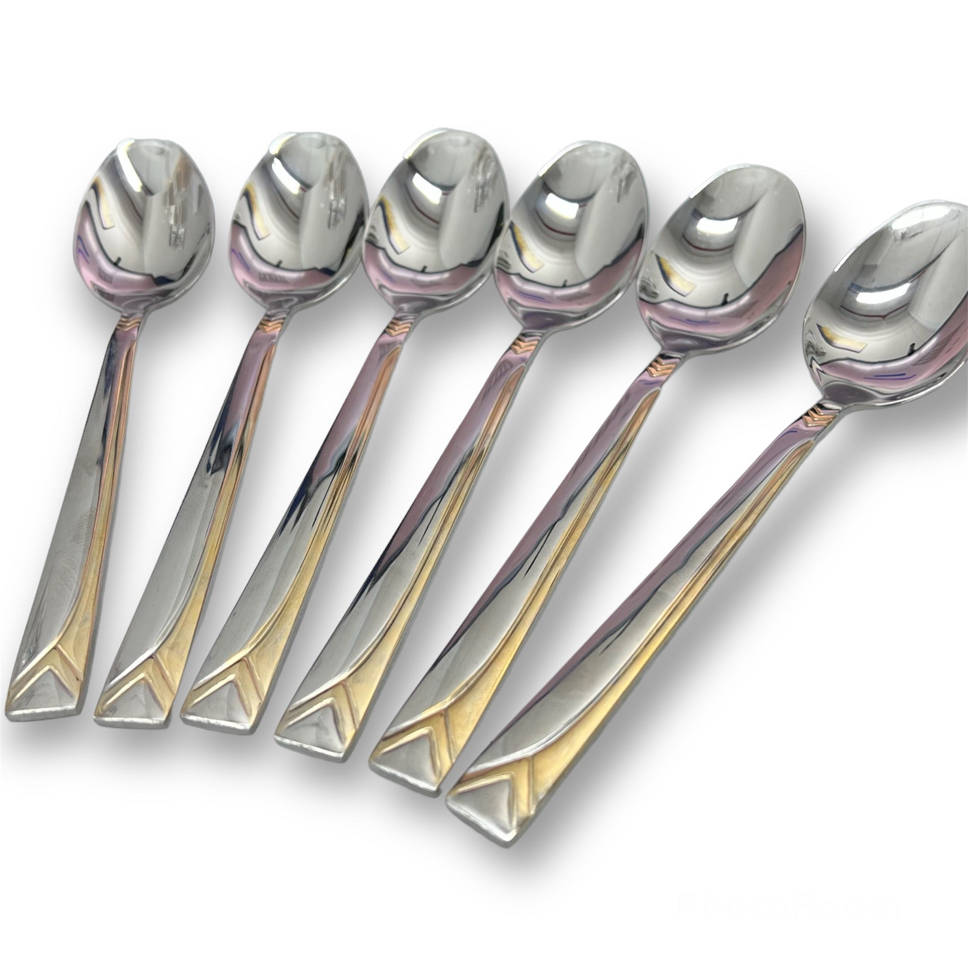 YICAN High Grade Stainless Steel Spoon 6pcs gold accent Secondary image