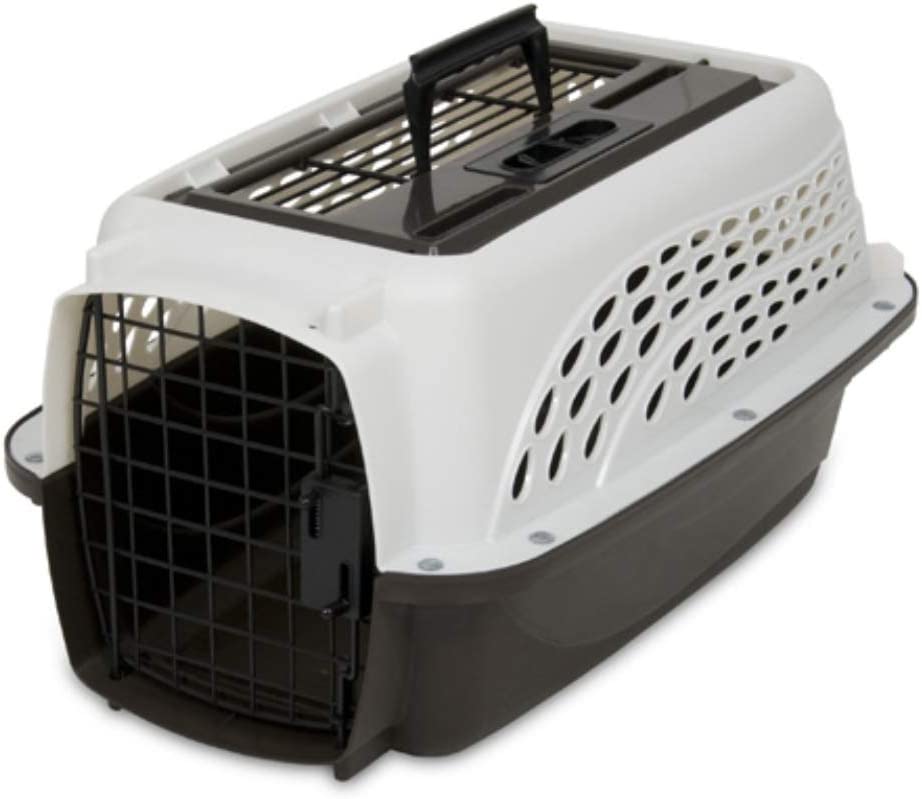 Petmate TwoDoor Small Dog Kennel & Cat Kennel Top or Front Loading Pet Carrier Great for Small Animals Made with Recycled Materials 19 inches in L For Pets up to 10 Pounds Main image