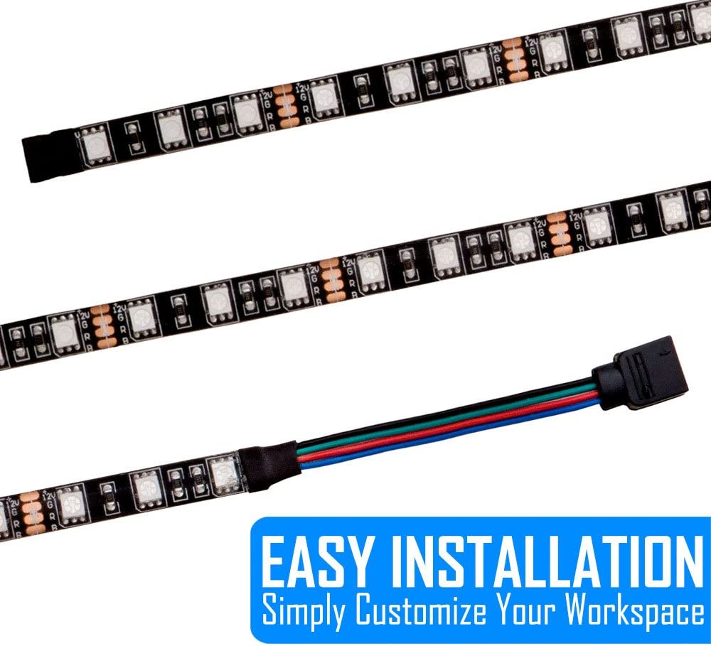 Kingwin RGB LED Strip Lights, LED Light Strip For Computer Case, PC, Laptop, Home, Office, and Background Lighting. Ultra Bright 5050 SMD Strip Lights, 204 Inches [Asus Aura RGB Compatible] Secondary image