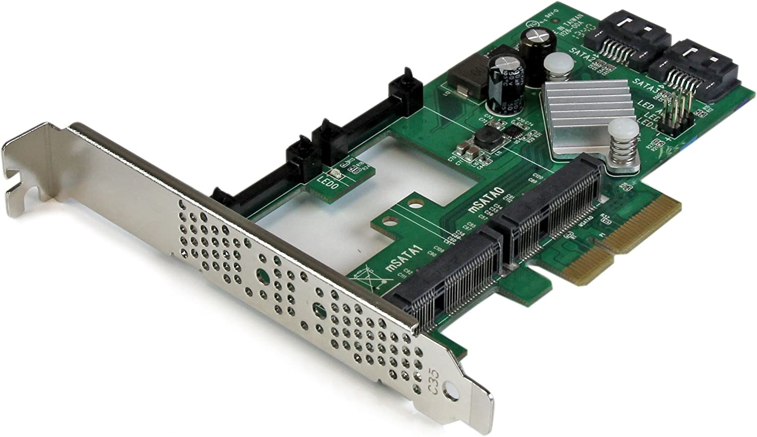 StarTech.com 2 Port PCI Express 2.0 SATA III 6Gbps RAID Controller Card With 2 mSATA Slots And HyperDuo SSD Tiering PCIe SATA 3 Controller Main image
