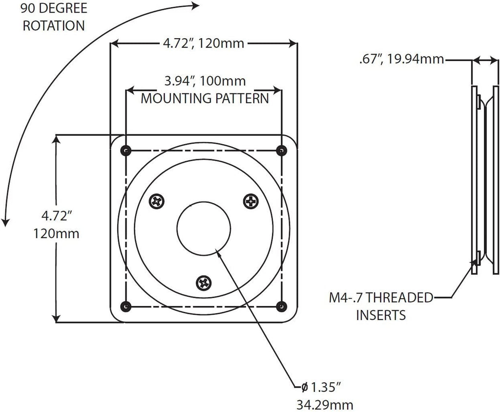 Compulocks VESA 100mm Rotating Plate Black
