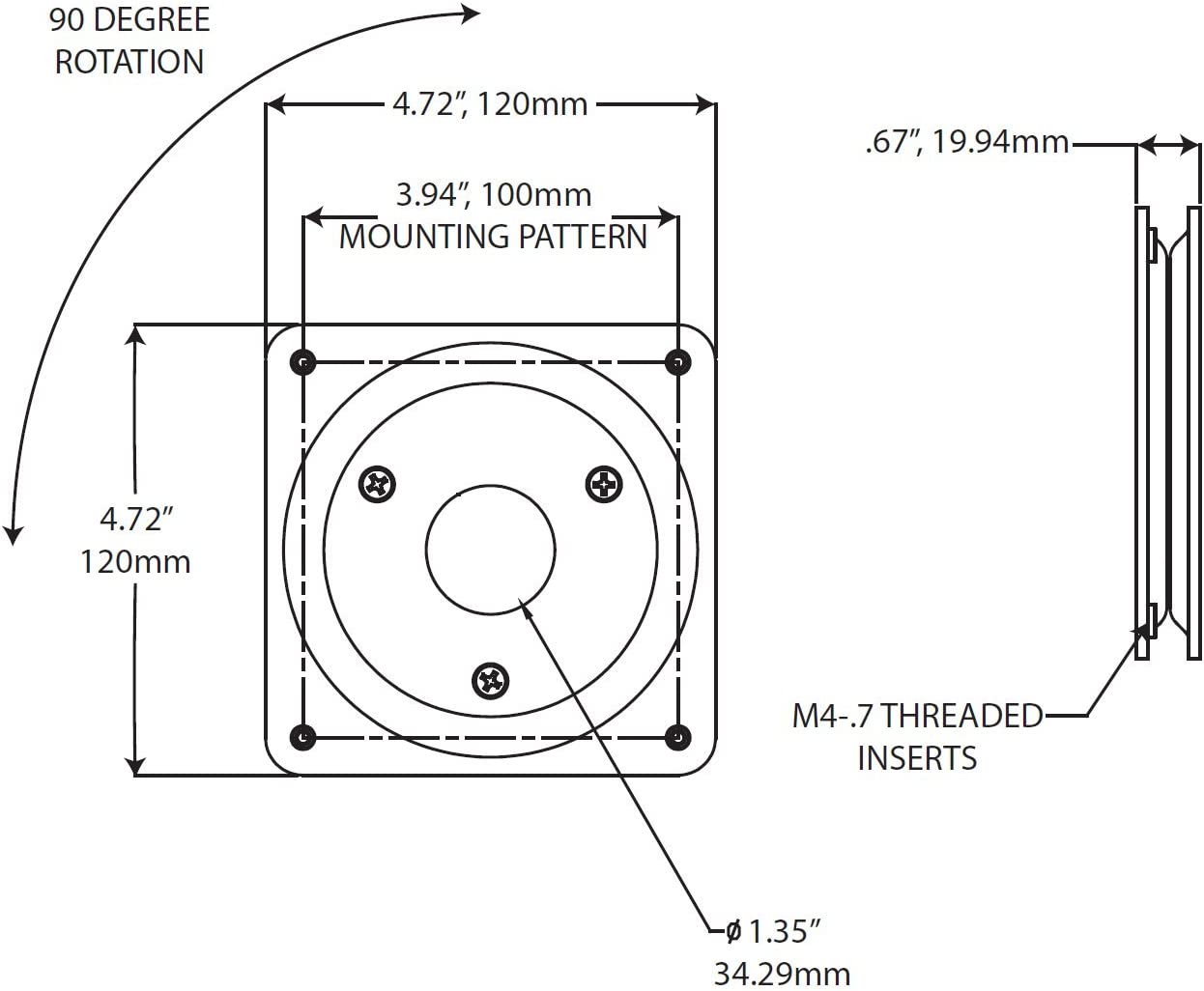 Compulocks VESA 100mm Rotating Plate Black