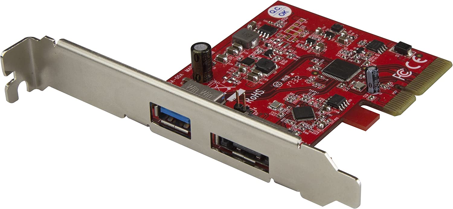 StarTech.com 2 Port USB 3.1 Gen 110Gbps and eSATA6Gbps PCIe Card PCI Express Controller Card 1x USBA and 1x eSATA PEXUSB311A1E Main image