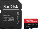 SanDisk Extreme Pro microSDXC UHS-I Memory Card with SD Adaptor SDSQXCD-256G-GN6MA