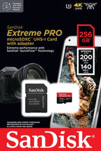 SanDisk Extreme Pro microSDXC UHS-I Memory Card with SD Adaptor SDSQXCD-256G-GN6MA