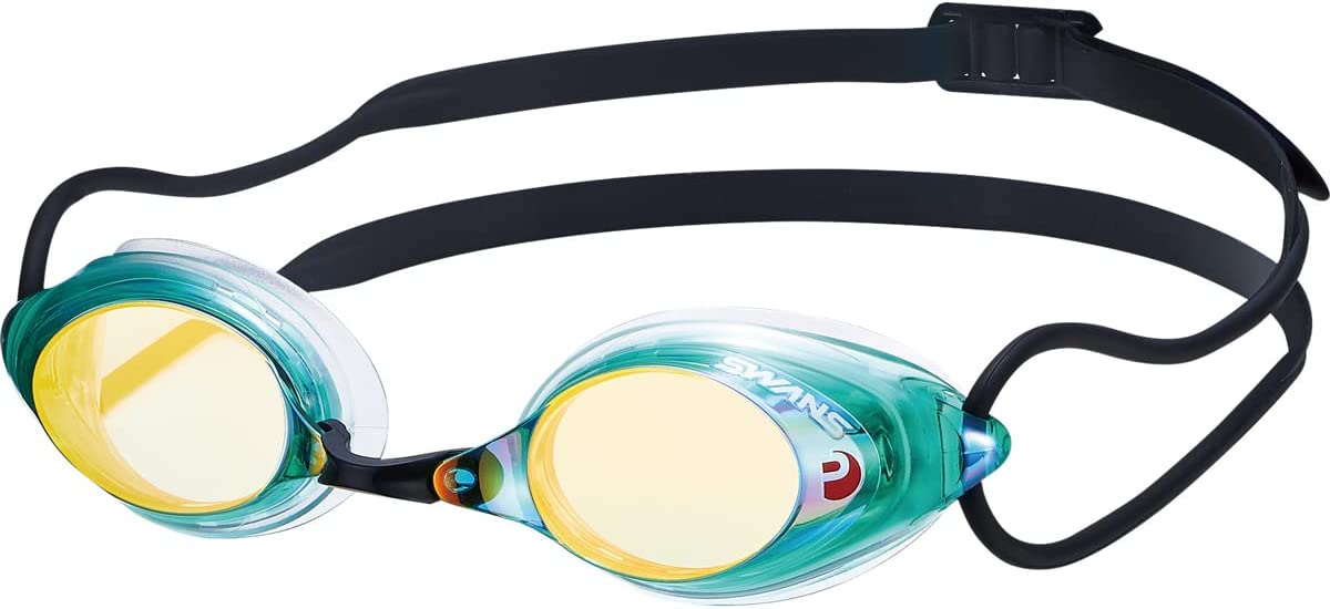 Swans SRX M PAF G OR Fina Approved Racing Adult Swim Goggles Green Orange Main image
