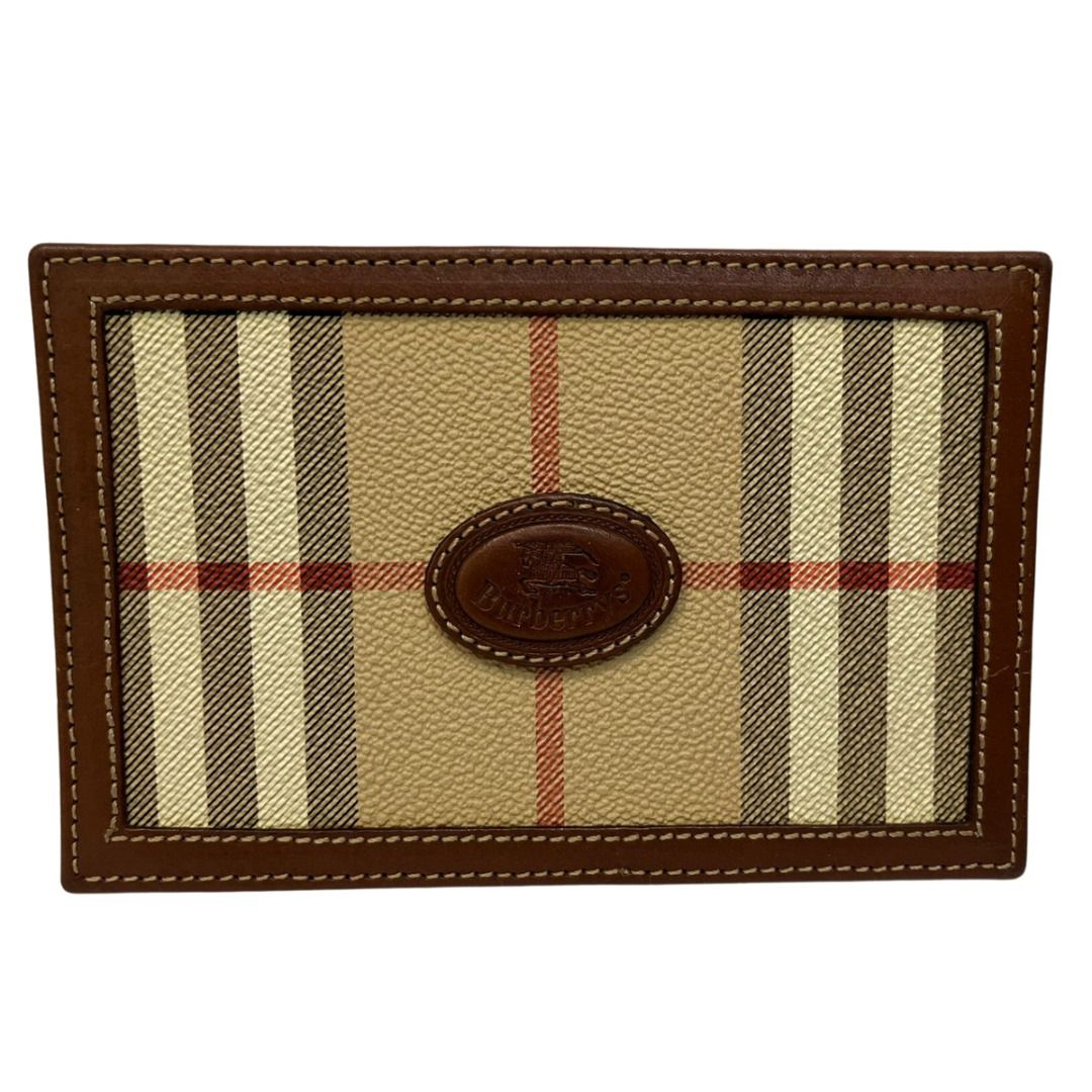 Burberry Notepad Beige Check Coated Canvas & Brown Leather Main image
