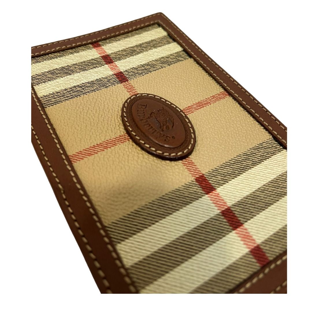 Burberry Notepad Beige Check Coated Canvas & Brown Leather Secondary image