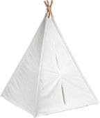 6ft Giant Teepee Play House of Pine Wood With Carry Case White