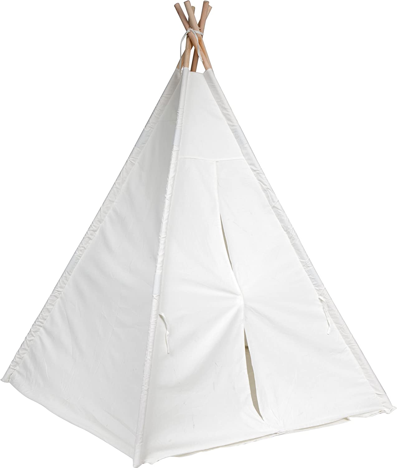 6ft Giant Teepee Play House of Pine Wood With Carry Case White