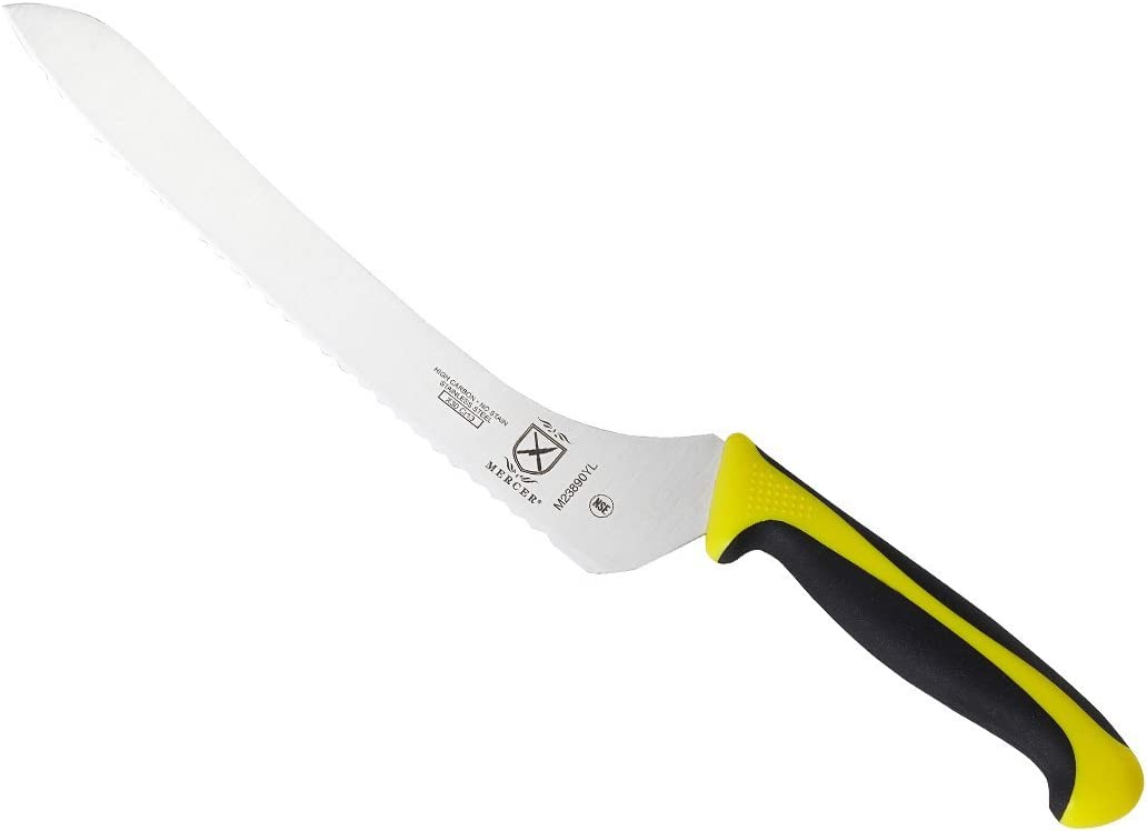 Mercer Culinary M23890YL Millennia Offset Wavy Edge Bread Knife 9 Inches Yellow Main image