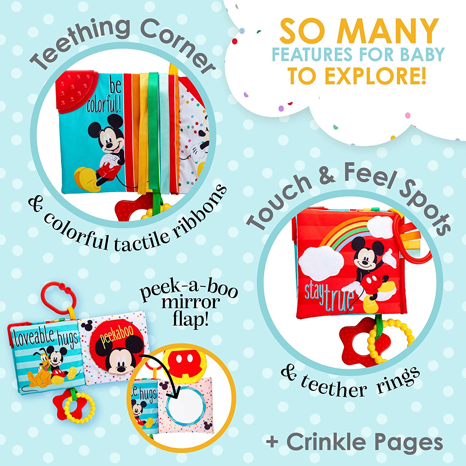 KIDS PREFERRED 79255 Mickey Mouse at The Park Soft Book for Babies