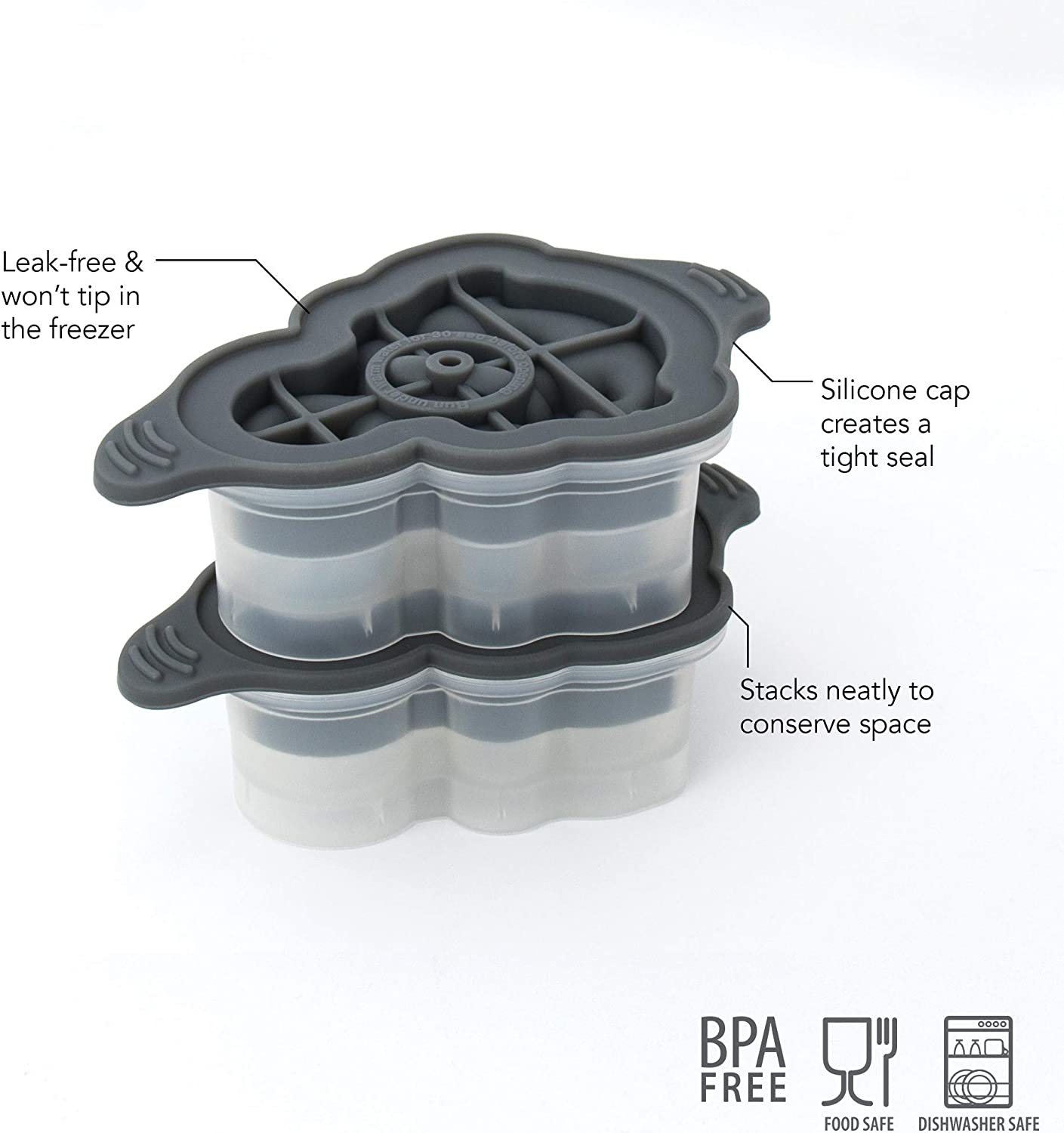 Tovolo SlowMelting Novelty Anchor Ice Silicone Sealed Lid Set of 2 Stackable Molds Secondary image