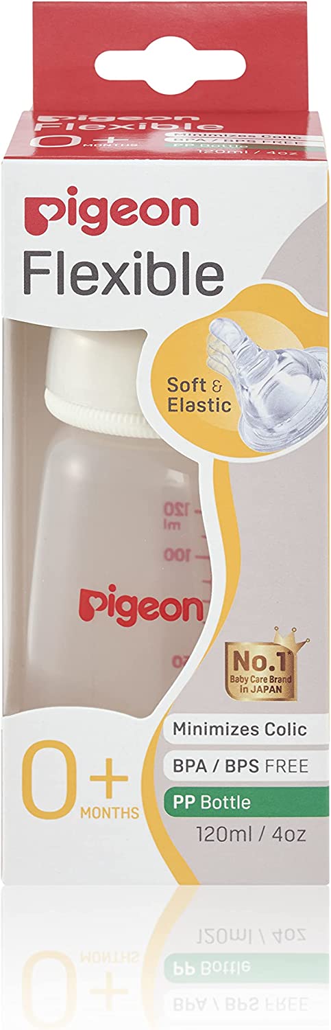 Pigeon Flexible Slim Neck Baby Bottle for 0 Plus Months Babies 120ml PP Secondary image