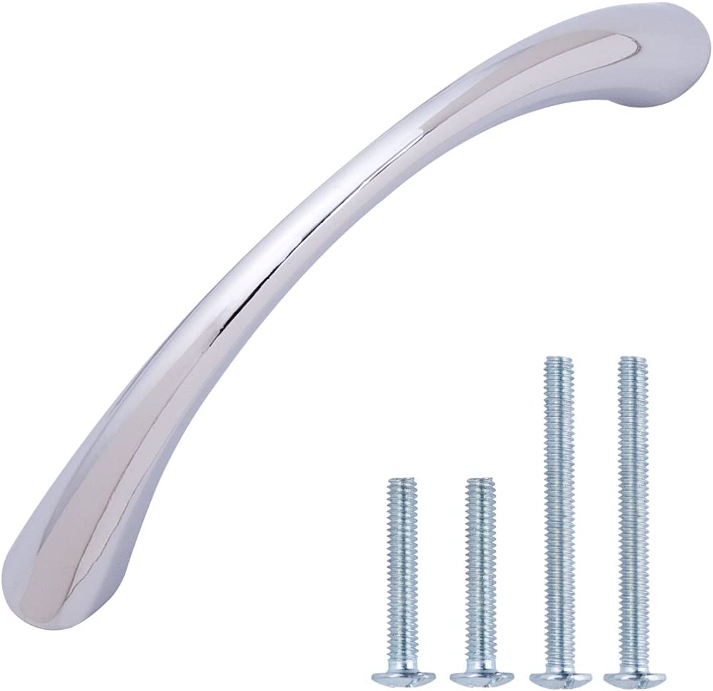 AmazonBasics Tapered Bow Cabinet Handle 3in Length 2.52in Hole Center Polished Chrome 10Pack Main image