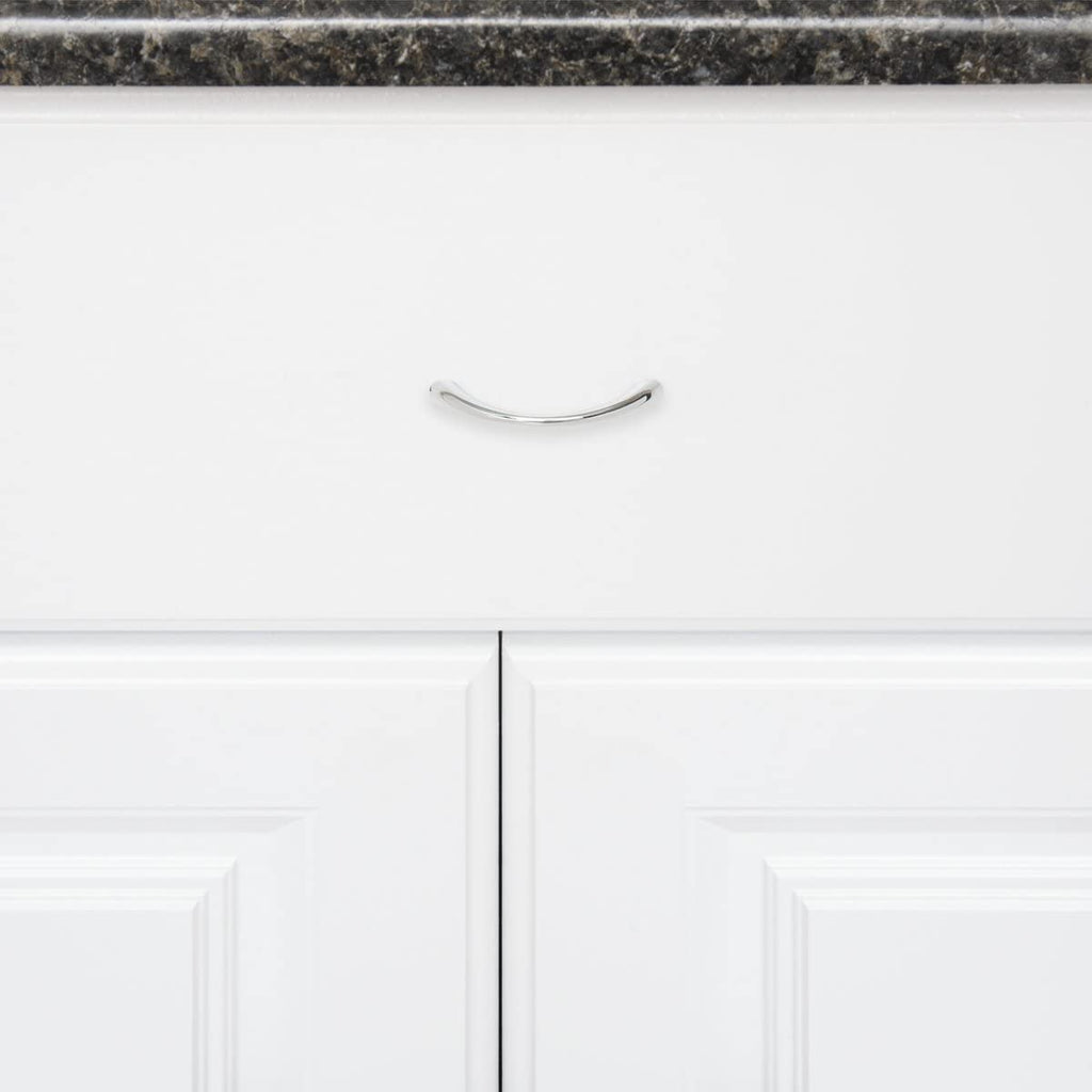 AmazonBasics Tapered Bow Cabinet Handle 3in Length 2.52in Hole Center Polished Chrome 10Pack