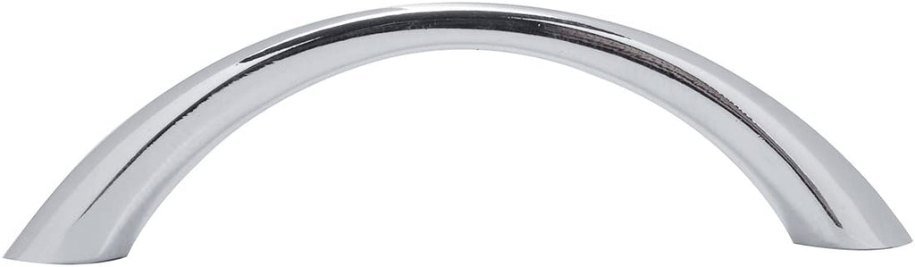 AmazonBasics Tapered Bow Cabinet Handle 3in Length 2.52in Hole Center Polished Chrome 10Pack