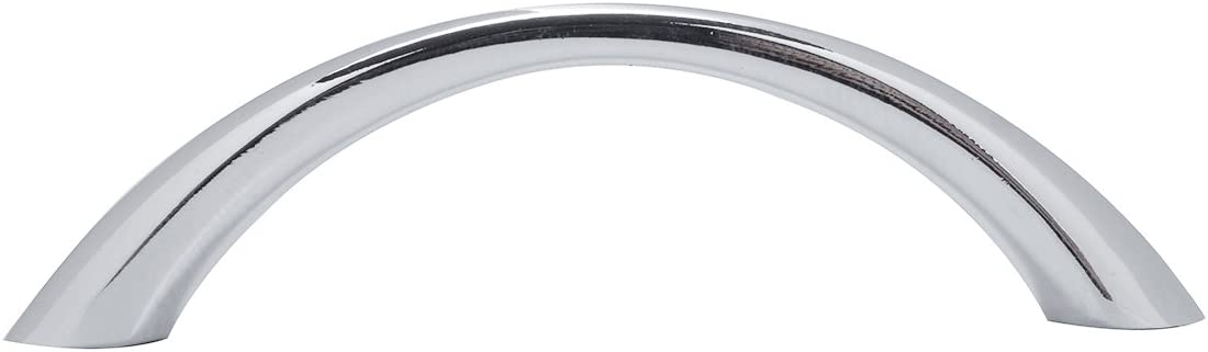 AmazonBasics Tapered Bow Cabinet Handle 3in Length 2.52in Hole Center Polished Chrome 10Pack