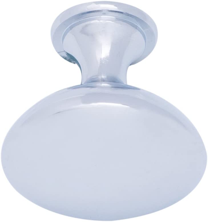AmazonBasics Round Cabinet Knob 1.57in Diameter Polished Chrome 10Pack
