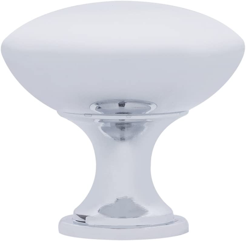 AmazonBasics Round Cabinet Knob 1.57in Diameter Polished Chrome 10Pack