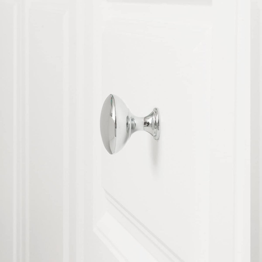 AmazonBasics Round Cabinet Knob 1.57in Diameter Polished Chrome 10Pack
