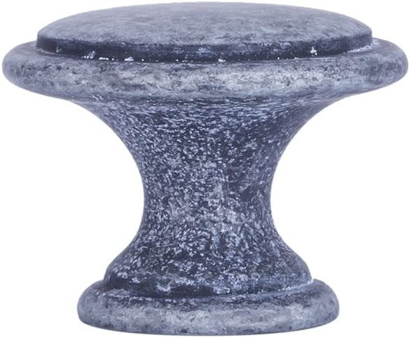 Amazon Basics Button Mushroom Cabinet Knob 1.25inch Diameter Antique Silver 10Pack Main image