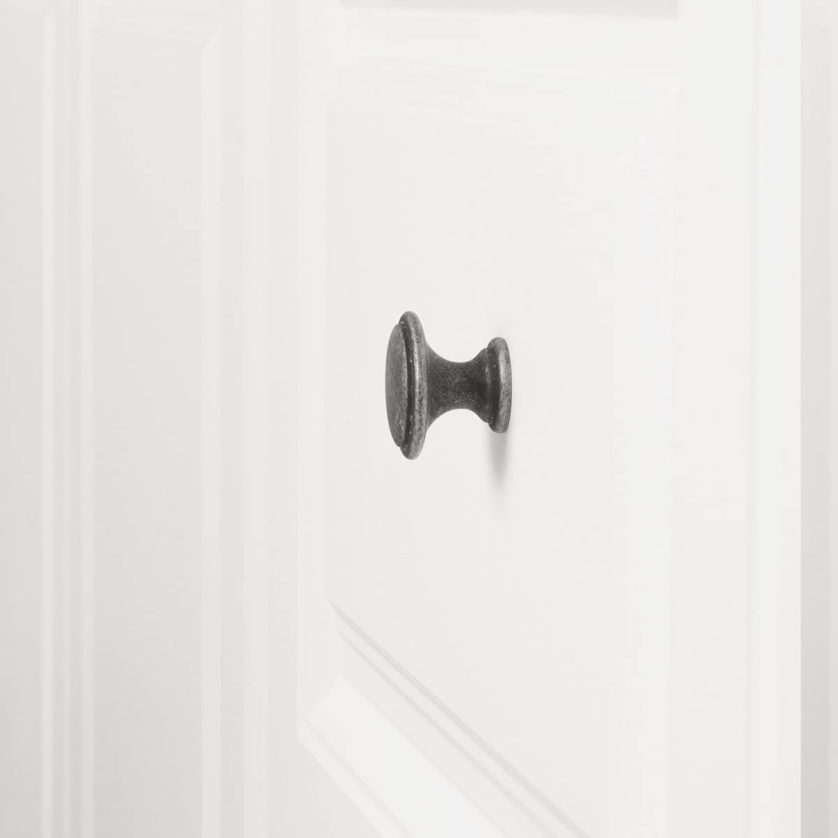Amazon Basics Button Mushroom Cabinet Knob 1.25inch Diameter Antique Silver 10Pack
