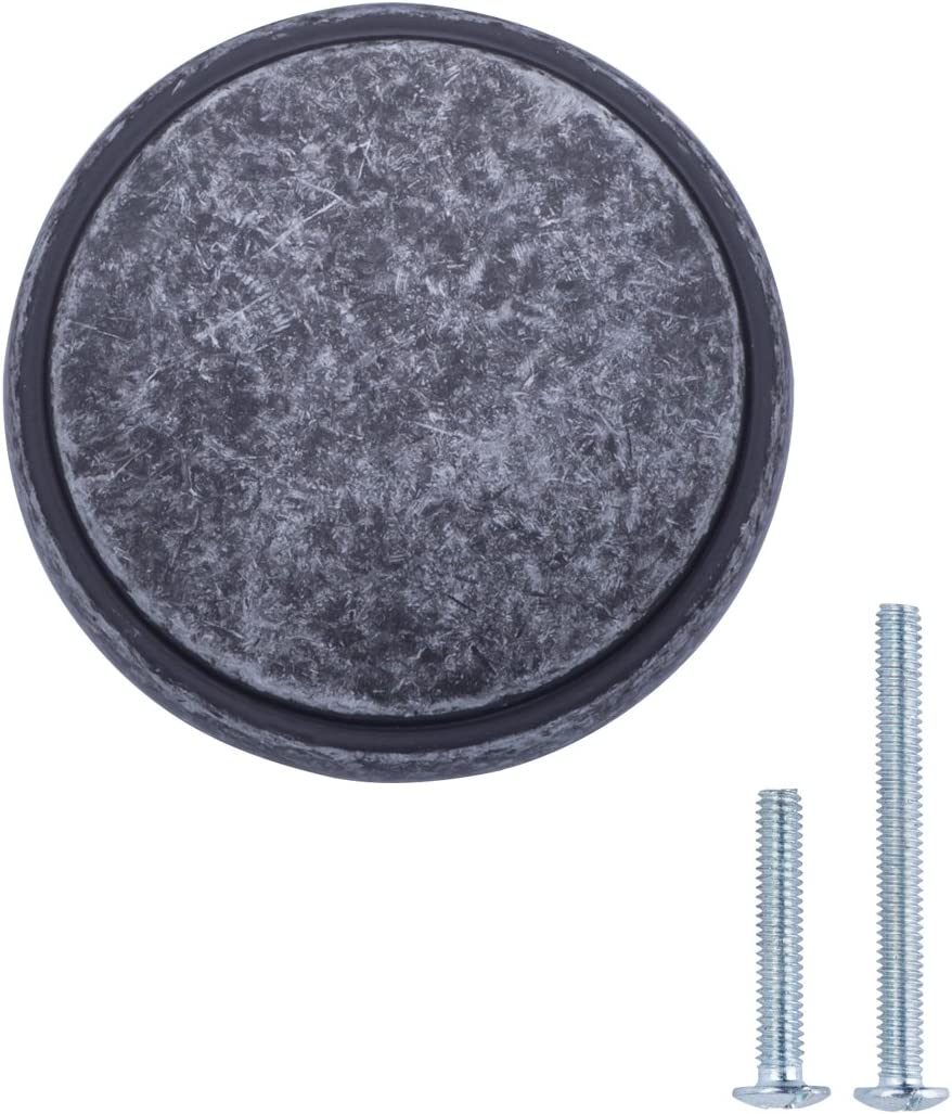 AmazonBasics Modern Wide Top Ring Cabinet Knob 1.52in Diameter Antique Silver 10Pack Main image