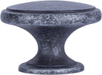 AmazonBasics Modern Wide Top Ring Cabinet Knob 1.52in Diameter Antique Silver 10Pack