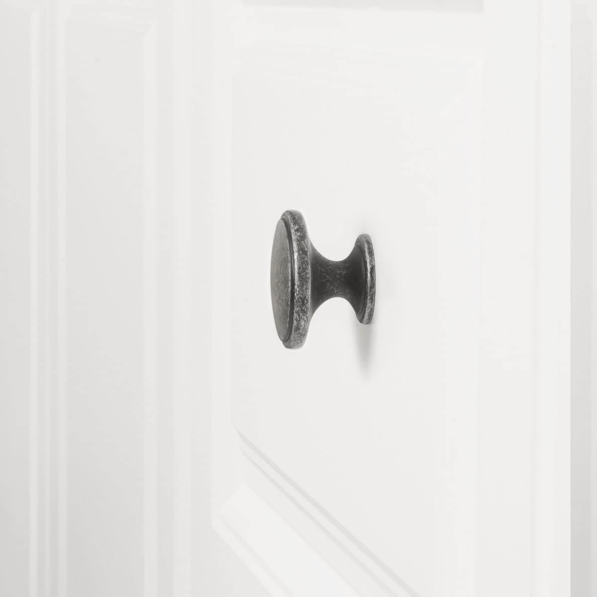 AmazonBasics Modern Wide Top Ring Cabinet Knob 1.52in Diameter Antique Silver 10Pack