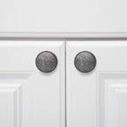 AmazonBasics Modern Wide Top Ring Cabinet Knob 1.52in Diameter Antique Silver 10Pack